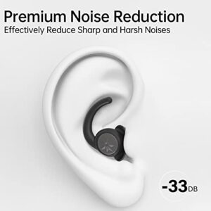 Ear Plugs for Sleeping Noise Cancelling Noise Reduction Earplugs for Sleep 2 Pairs Reusable Silicone Earplug for Snoring Work Airplane Noise Sensitive Black