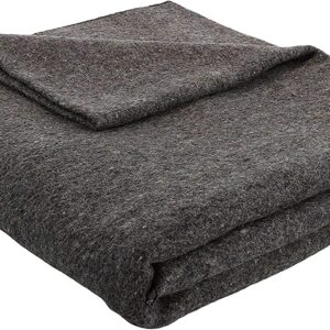 Grey 62x80 Military Wool Blanket for Emergency ,Camping & Everyday Use (Grey)