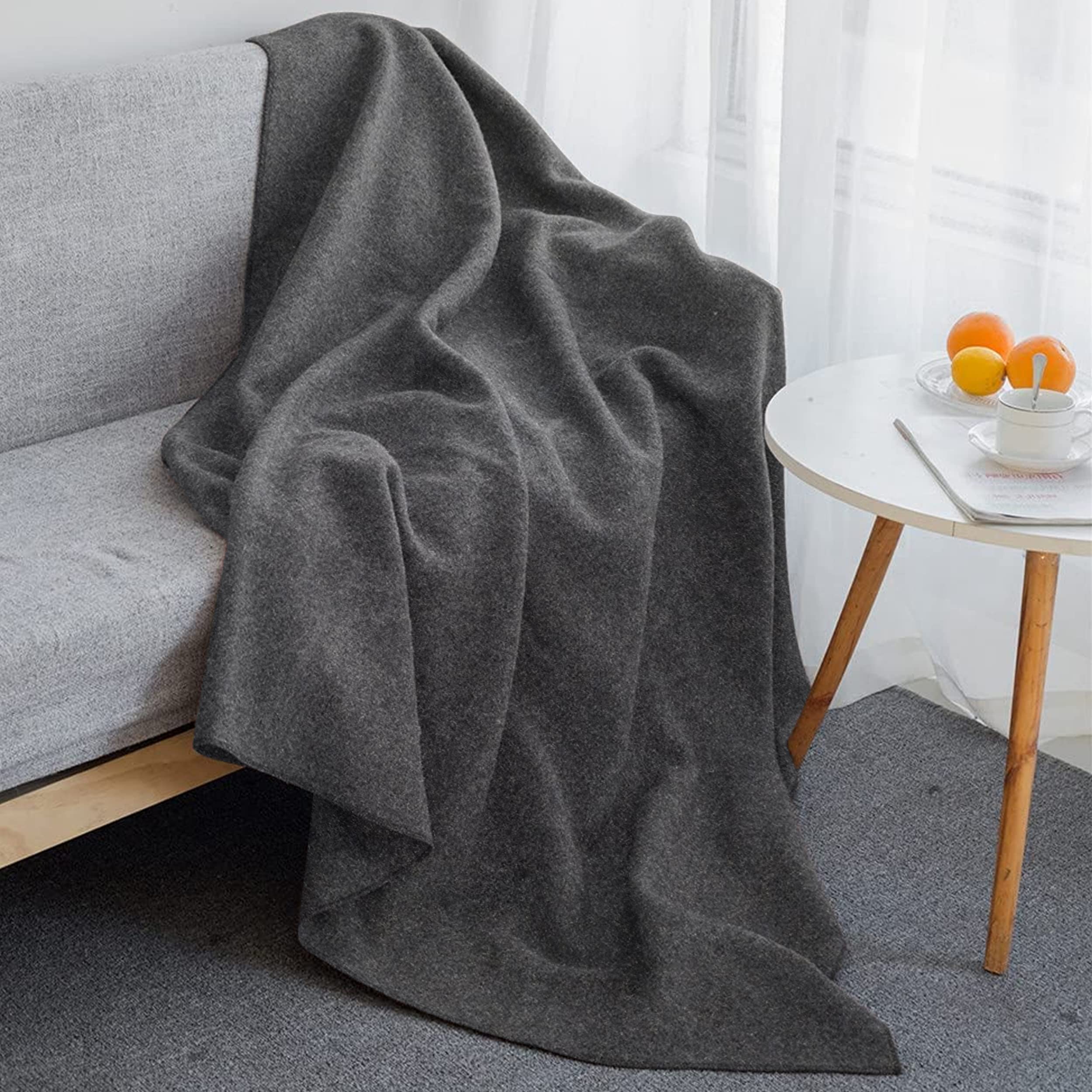 Grey 62x80 Military Wool Blanket for Emergency ,Camping & Everyday Use (Grey)