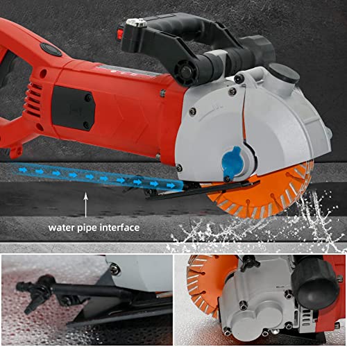 TIEKJOT Electric Wall Chaser Groove Cutting Machine Grooving Concrete Cutter 110V 4800W for Brick Slotting Groover Power Masonry Saw With 5Pcs 5Inch Saw Blades Infrared Sighting and Dustproof
