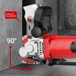 TIEKJOT Electric Wall Chaser Groove Cutting Machine Grooving Concrete Cutter 110V 4800W for Brick Slotting Groover Power Masonry Saw With 5Pcs 5Inch Saw Blades Infrared Sighting and Dustproof