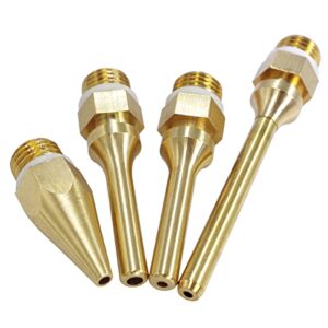 Wolfride 4Pcs Glue Gun Nozzle Set Hot Glue Gun Tips 10.8mm Thread Interchangeable Copper Nozzle Bore Diameter 2mm 3mm