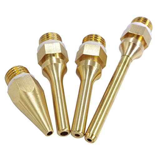 Wolfride 4Pcs Glue Gun Nozzle Set Hot Glue Gun Tips 10.8mm Thread Interchangeable Copper Nozzle Bore Diameter 2mm 3mm