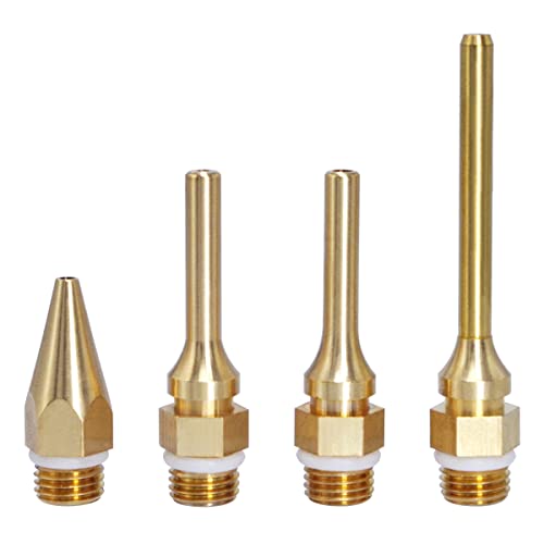 Wolfride 4Pcs Glue Gun Nozzle Set Hot Glue Gun Tips 10.8mm Thread Interchangeable Copper Nozzle Bore Diameter 2mm 3mm