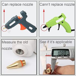 Wolfride 4Pcs Glue Gun Nozzle Set Hot Glue Gun Tips 10.8mm Thread Interchangeable Copper Nozzle Bore Diameter 2mm 3mm