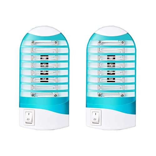 Indoor Bug Zapper for Home Mosquito Killer Trap Zapper, Electric Gnat Fly Trap Zapper for House Plug in Bug Killer Light Lamp Eliminates Flying Pests 2 Pack