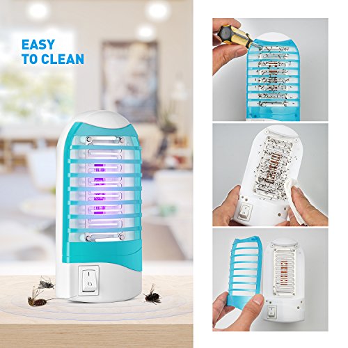 Indoor Bug Zapper for Home Mosquito Killer Trap Zapper, Electric Gnat Fly Trap Zapper for House Plug in Bug Killer Light Lamp Eliminates Flying Pests 2 Pack