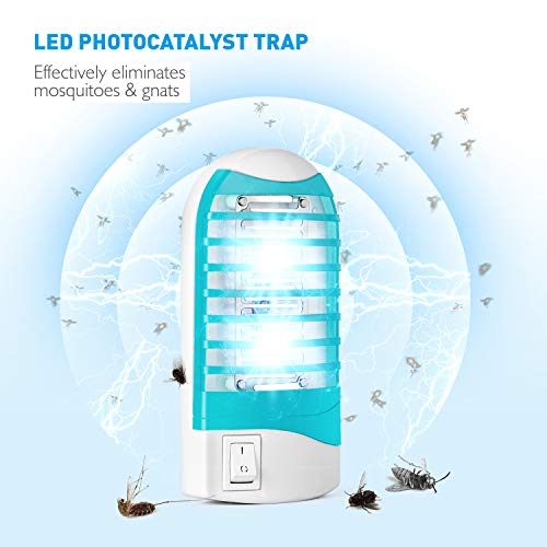 Indoor Bug Zapper for Home Mosquito Killer Trap Zapper, Electric Gnat Fly Trap Zapper for House Plug in Bug Killer Light Lamp Eliminates Flying Pests 2 Pack