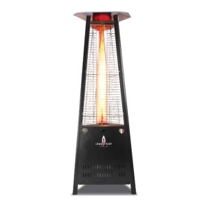 lava 2g a-line 8 ft. portable propane pyramid patio heater - remote control - 66000 btu - triple protection system - safety tilt switch - electronic ignition - 4 inches glass tube - heritage bronze
