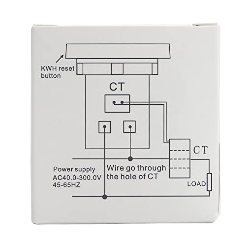 KETOTEK AC Current Voltage Amperage 6in1 Power Energy Monitor LCD Digital Display Voltmeter Ammeter AC 50.0-300.0V 100A Mini Multimeter Volt Amp Watt Meter with Current Transformer CT