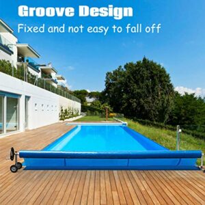 Pool Cover Reel Set 18FT Solar Pool Cover for Inground Swimming Pools，Aluminum Solar Swimming Inground Pool Cover Reel Set