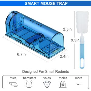 lllteri Humane Mouse Traps, Catch& Release, Reusable Rat Traps, Easy to Set and Safe for Family and Pets, No Kill for Small Rodent/Voles/Hamsters/Moles, Catcher That Works for Indoor/Outdoor, 4 Pack