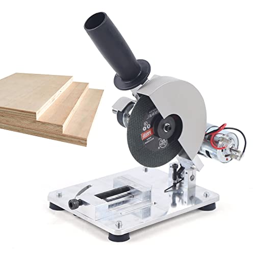 Portable Table Saw Miter Saw, Manual Chop Saw Cutting Machine for Crafts Wood Plastic Aluminum Alloy Acrylic Cutting, Angle and Cutting Depth Adjustable, Soft Metal Cutting Machine with Saw Blade