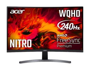 acer nitro ed271u xbmiipx 27" 1000r curved va wqhd 2560 x 1440 gaming monitor | amd freesync premium | up to 240hz | up to 0.5ms | displayhdr400 | 95% srgb | 1 x display port & 2 x hdmi 2.0 ports