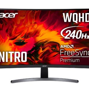 Acer Nitro ED271U Xbmiipx 27" 1000R Curved VA WQHD 2560 x 1440 Gaming Monitor | AMD FreeSync Premium | Up to 240Hz | Up to 0.5ms | DisplayHDR400 | 95% sRGB | 1 x Display Port & 2 x HDMI 2.0 Ports