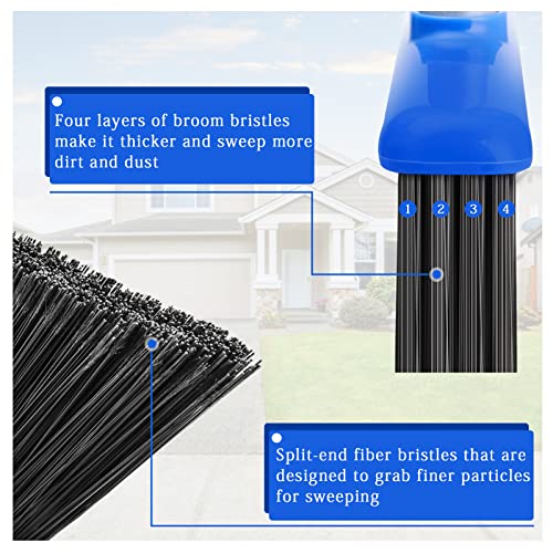 Outdoor Broom for Floor Cleaning, Lalafancy 48" Heavy-Duty Commercial Broom for Sweeping Concrete Patio Courtyard Garage Decks Sidewalks Home Kitchen Backyard