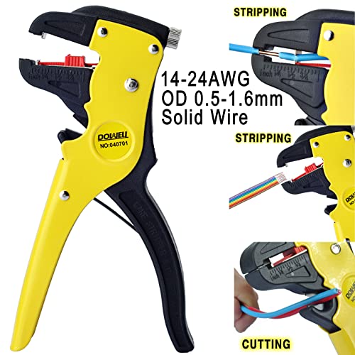 DOWELL Wire Stripping Tool Wire Stripper Cutter 14-24AWG for Flat Ribbon Cable Wire Electrical Automotive Repair HY040701N