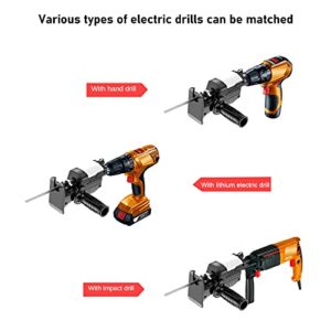 WMLBK Cordless Saw Drill Attachment, Portable Reciprocating Saw Attachment Adapter Jig Saw Attachment with 15pcs Blades for Metal Wood Cutting