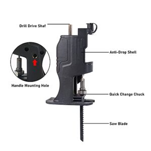 WMLBK Cordless Saw Drill Attachment, Portable Reciprocating Saw Attachment Adapter Jig Saw Attachment with 15pcs Blades for Metal Wood Cutting