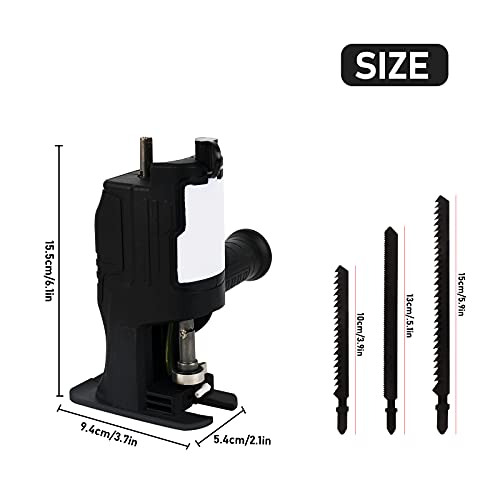 WMLBK Cordless Saw Drill Attachment, Portable Reciprocating Saw Attachment Adapter Jig Saw Attachment with 15pcs Blades for Metal Wood Cutting