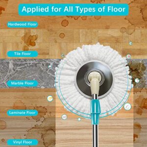 Floor Microfiber Wet Dry Mop, Tsmine Hardwood Floor Mop for Floor Cleaning, Commercial Household Clean Hardwood, Mop & Refills Set Include 2 Replacement Heads Refills and 61" Extended Mop Pole Handle