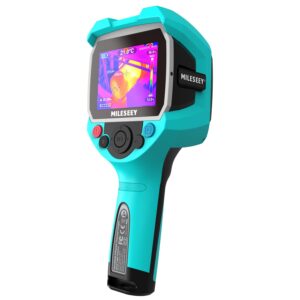 thermal imaging camera, mileseey handheld dual camera infrared thermal imager, 3.5 inch lcd display ip65 waterproof rechargeable 6 palettes thermal camera with auto track cold and hot spots function