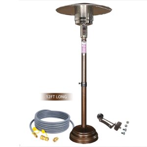 vqq natural gas patio heater, adjustable height, between (55-78in)，includes 12-foot-long natural gas hose，passed ce, csa certification, quality is guaranteed (color : brown)