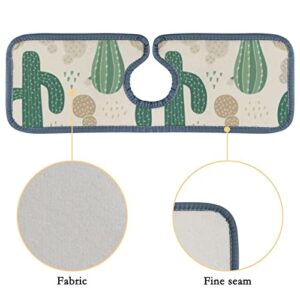 Kitchen Faucet Absorbent Mat 2 Pieces Cute Cactus Neutral Colors Botanical Faucet Sink Splash Guard Bathroom Counter and RV,Faucet Counter Sink Water Stains Preventer