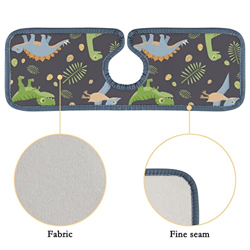 Kitchen Faucet Absorbent Mat 2 Pieces Cartoon Dinosaur with Leaves Faucet Sink Splash Guard Bathroom Counter and RV,Faucet Counter Sink Water Stains Preventer