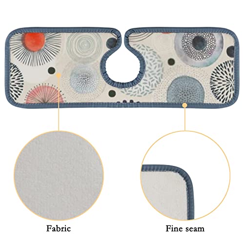 Kitchen Faucet Absorbent Mat 3 Pieces Doodle Circles Randomly Faucet Sink Splash Guard Bathroom Counter and RV,Faucet Counter Sink Water Stains Preventer