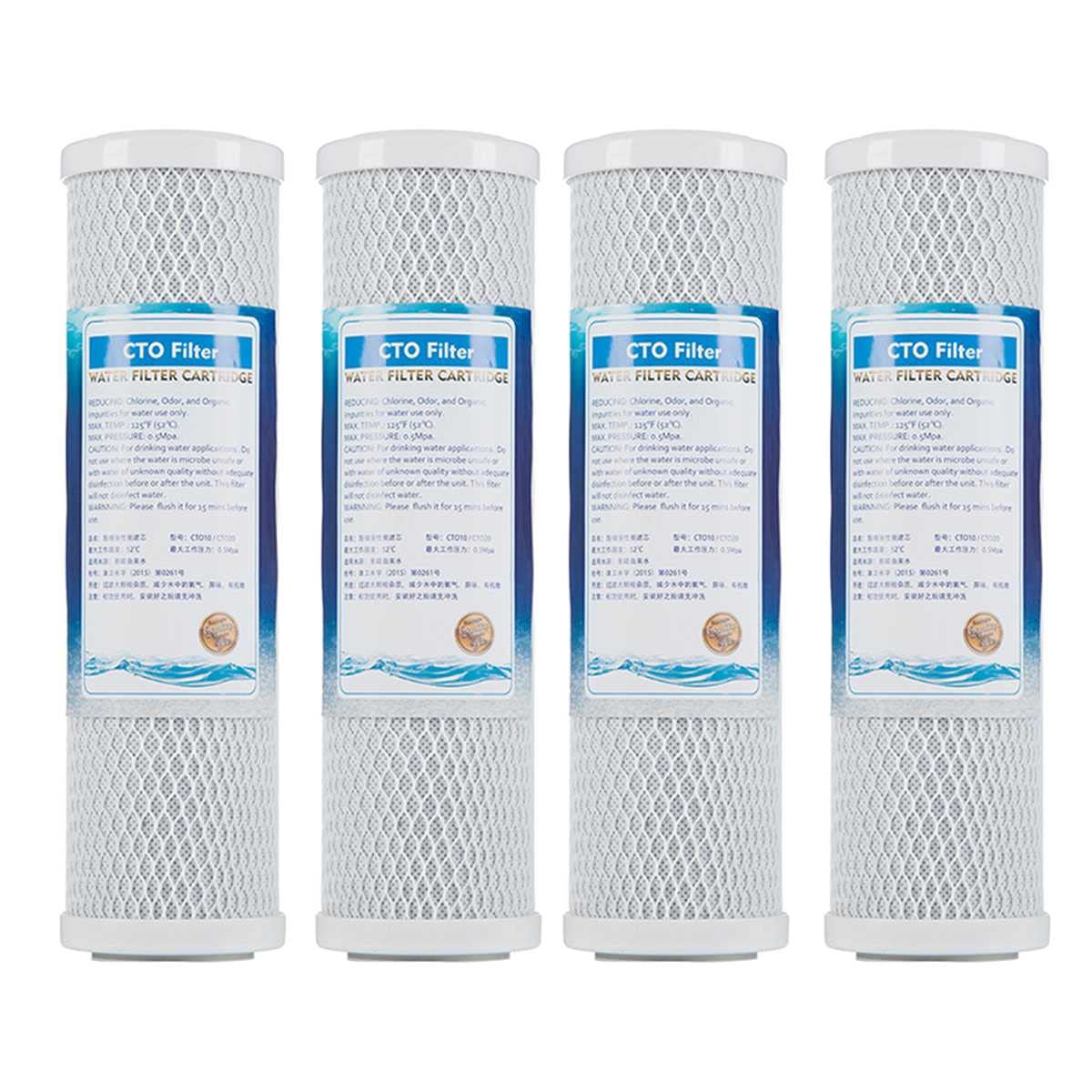 CTO Carbon Block Filters 10" x 2.5" Activated Carbon Block Carbon Filter (5 Micron) Compatible with Most 10" Standard Whole House Water Filtration Systems Under Sink