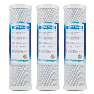 SWALLE 10” x 2.5” Water Filter Replacement Cartridges - CTO Filter Cartridge Fits Standard 10 inch Whole House Water Filter Systems - Reducing up to 99% Chlorine - Pack of 4