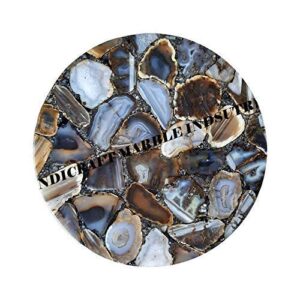 Natural Brown Agate Stone Roun 39" x 39" Coffee & Centre Table Top, Brown Agate Stone Round Dining Table Top, Brown Agate Stone Round Meeting Room Table Top, Piece Of Conversation, Family Heir Loom