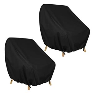 patio chair cover for outdoor furniture waterproof, patio deep seat cover, 600d heavy outdoor lawn chair covers fit up to 35" w x 39" d x 31" h, black, 2 pack