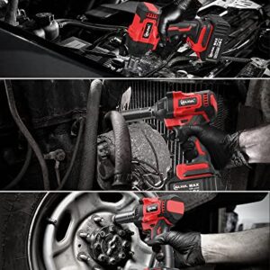 SILVEL Impact Wrench, Cordless Impact Wrench 1/2 inch, Brushless 1/2 Inch Impact Gun, 370 Ft-lbs Max Torque(500N.m), 21V Li-ion Battery, 6Pcs Sockets, Electric Impact Driver