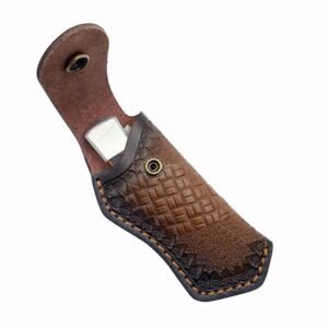 COHOMELARS 5'' Leather Folding Pocket Knife Sheath,Leather Knife Pouch for Buck 110,Knife Holster,Knife Sheaths (Dark Brown)