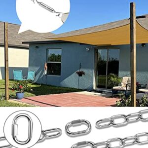 TooTaci Sun Shade Sail Hardware Kit with Chains 1M× 4pcs,Heavy Duty Shade Sail Hardware Kit Rectangle 6 inch with Stainless Steel Hanging Chains 1/8 for Sun Sail Installation,Outdoor Canopy,Pergola