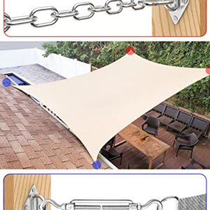 TooTaci Sun Shade Sail Hardware Kit with Chains 1M× 4pcs,Heavy Duty Shade Sail Hardware Kit Rectangle 6 inch with Stainless Steel Hanging Chains 1/8 for Sun Sail Installation,Outdoor Canopy,Pergola