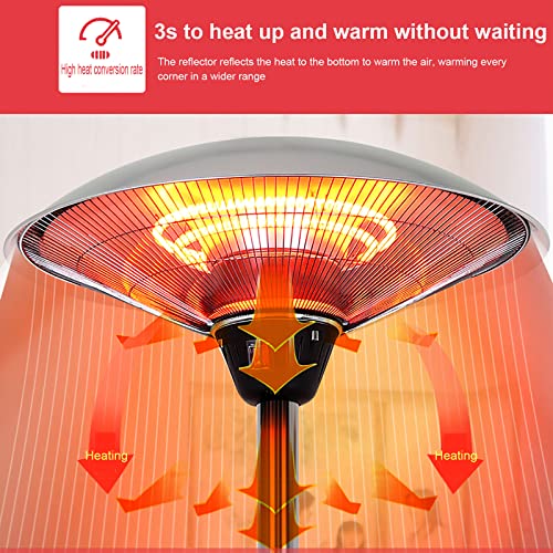 Outdoor Electric Heater,3000W Waterproof Patio Heater 3 Power Level Room Heater with Tip Over Protection,Freestanding Height Adjustable Space Heater for Indoor Basement Garage-3000w 58x160-210cm(23x63