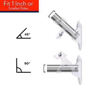 MoXwo 1" Dual Metal Flag Pole Holder for Outside House with 3 Fixing Clamps - Heavy Duty Aluminum Alloy Flag Holder for Outside 0.75 to 1 inch - Wind & Rust Resistant Flag Pole Holders Brackets-White