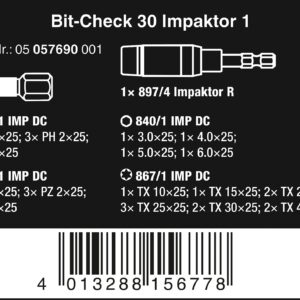 Wera 8100 SA/SC 2 Kit con cricchetto Zyklop Speed con attacco da 1/4 e 1/2, metrico, 43 pezzi & Bit-Check 30 Impaktor 1, 30 pezzi