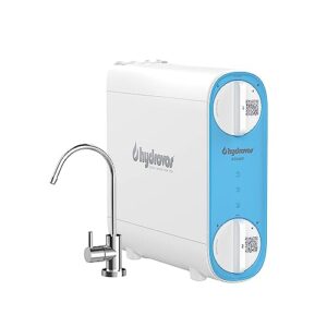 hydrovos tankless reverse osmosis system, efficient 1.9:1 drain ratio, 600 gpd under sink ro water filter system, innovative 5 stage ro with pre/post filter reduces tds, dedicated faucet included