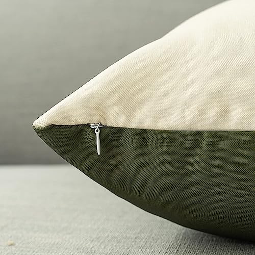 Tritard Outdoor Pillow Covers Set of 2 Waterproof Fabric Green Botanical Plant Leaves Throw Pillow Covers Leaf Pillowcases for Patio Furniture Living Room, 18x18