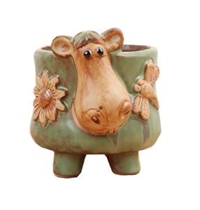 small succulent pots,succulent garden planters,handicraft creative flower decoration ornaments,cute donkey ceramic flower succulent pot with drainage,suitable for flower shops,home life,cafes