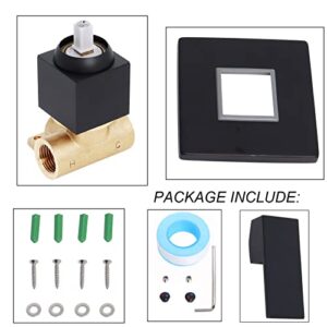 Shower Valves Wall Mount Copper Faucet Shower Rough-In Valve Bathroom Trim Kit Single Handle Tub Shower Valve Mixer, Matte Black