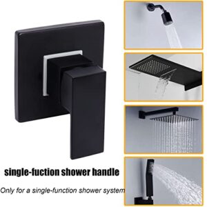 Shower Valves Wall Mount Copper Faucet Shower Rough-In Valve Bathroom Trim Kit Single Handle Tub Shower Valve Mixer, Matte Black