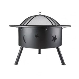 liuxuefe fire pit, fire bowl, wo-od burning fireplace, brazier, patio heater (color : black)