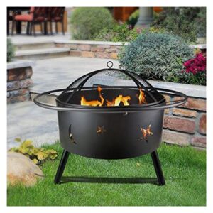 LIUXUEFE Fire Pit, Fire Bowl, wo-od Burning Fireplace, Brazier, Patio Heater (Color : Black)