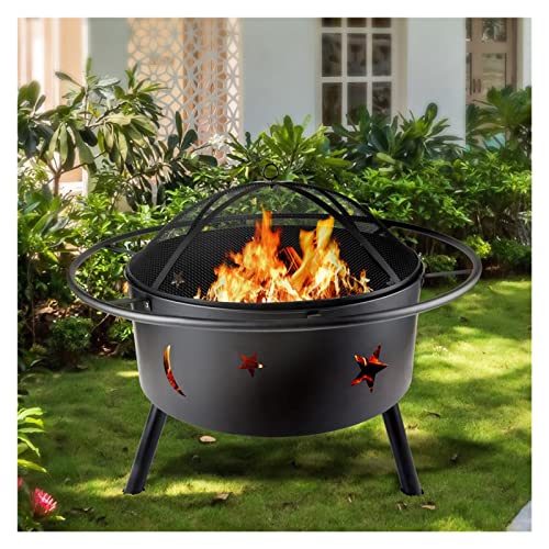 LIUXUEFE Fire Pit, Fire Bowl, wo-od Burning Fireplace, Brazier, Patio Heater (Color : Black)