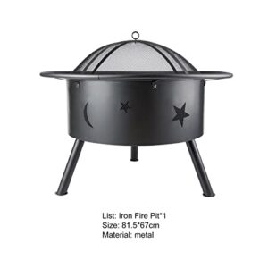 LIUXUEFE Fire Pit, Fire Bowl, wo-od Burning Fireplace, Brazier, Patio Heater (Color : Black)